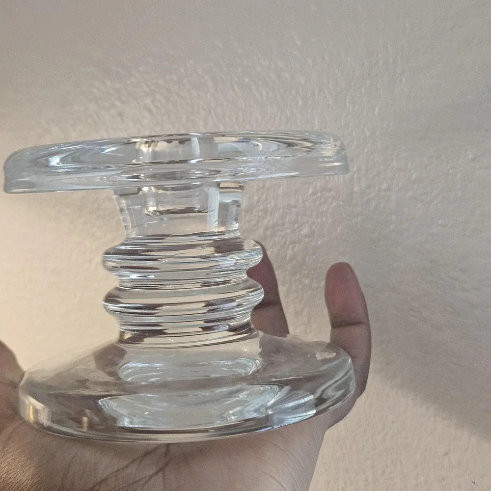 Elegant  minamilist Clear‎ Glass Candlestick Holder